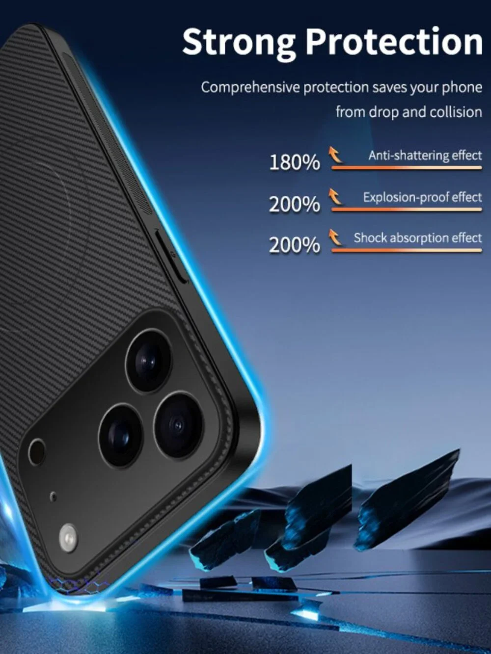iPhone 17 Pro Max Carbon Fiber Case Magnetic Slim Bumper Hard Back